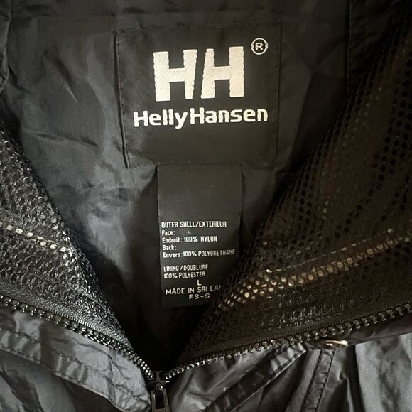 Helly Hansen Storm Jacket Mens L Black Hooded Vintage Y2K Windbreaker Waterproof - Picture 9 of 15